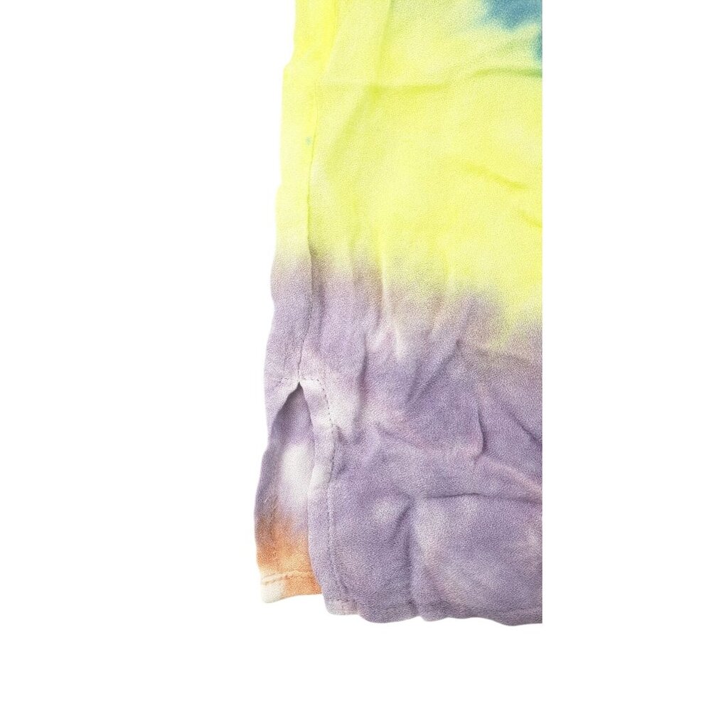Chaser Tie-Dye Twist Strap Cropped Tank Top Women Small Blue Purple Swirl Yellow - Picture 3 of 5